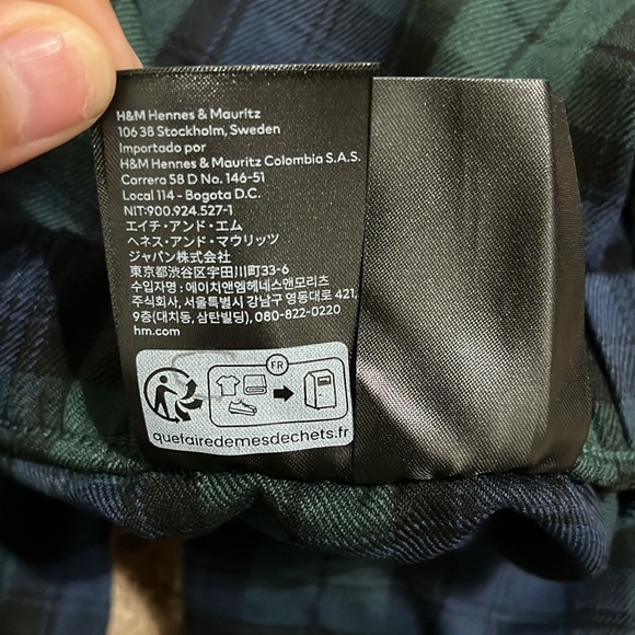 H&M Boys US 4T CA 3-4A Plaid Green/Blue Pants w Pockets x 2 front 1 back NWT $26 - Picture 12 of 14